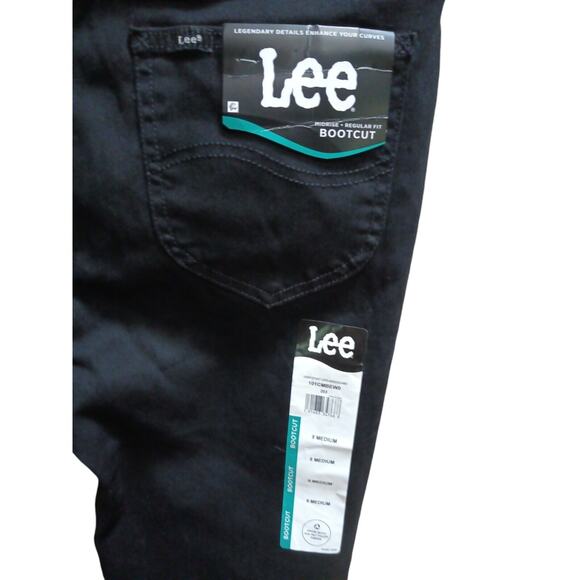NWT LEE Women's Regular Fit Bootcut Mid Rise Stretch Denim Deep Dye Black Sz 8 - Picture 4 of 7